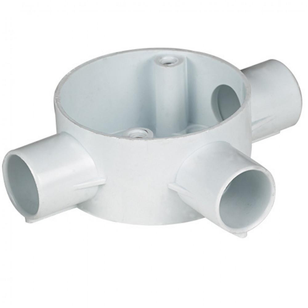 ELECTRICAL PVC CONDUIT BOX (BESA BOX) W/ COVER AND SCREWS-3-25